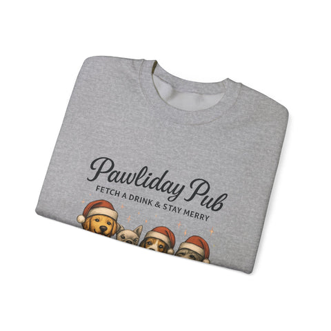 Pawlidday Pub Sweatshirt, Cozy Dog Lover Crewneck, Funny Pet Sweatshirt, Holiday Dog Apparel, Gift for Animal Lovers