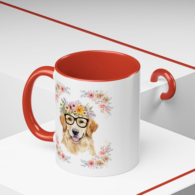 Geeky Goddess Golden Retriever Accent Coffee Mug