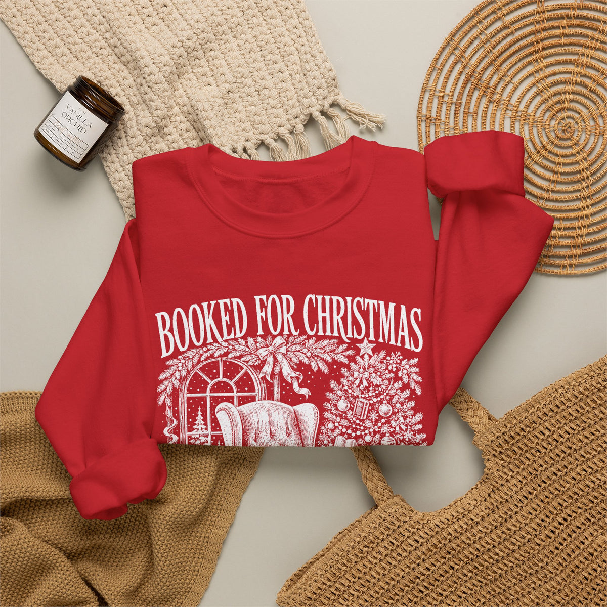 Booked for Christmas Sweatshirt, Book Lover Christmas Crewneck, Cozy Reader Sweater, Bookish Holiday Shirt, BookTok Christmas Gift