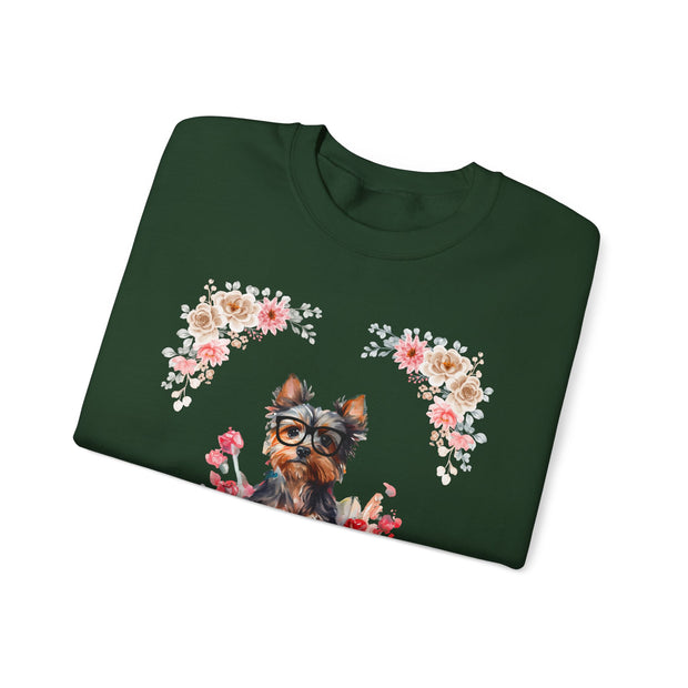 Geeky Goddess Yorkie Unisex Crewneck Sweatshirt