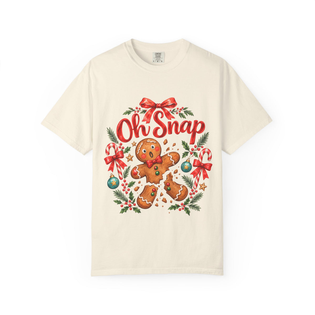 Oh Snap Gingerbread Man T-Shirt | Christmas Cookie Holiday Tee
