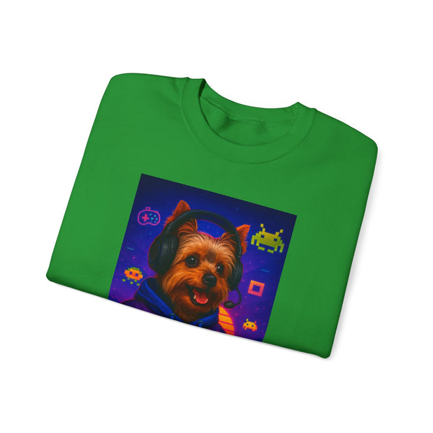 Gaming Yorkie Controller Sweatshirt | Gamer Yorkshire Terrier graphic crewneck