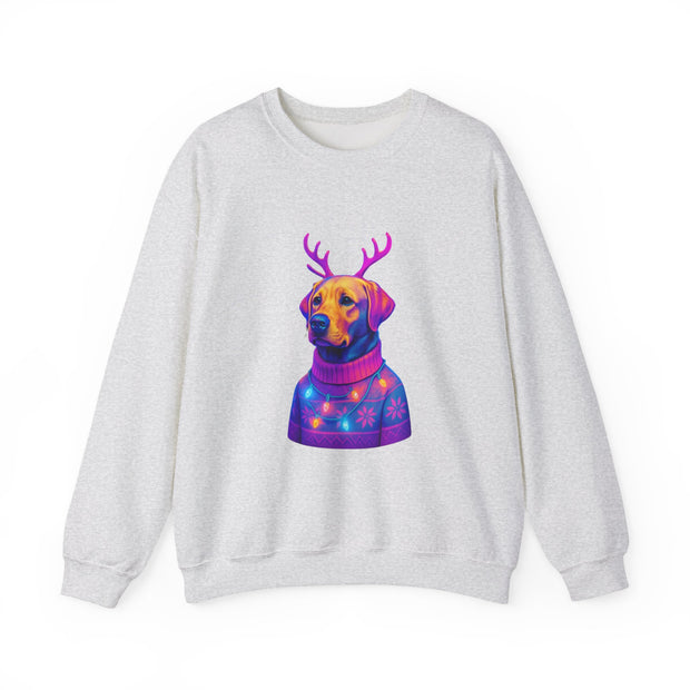 Neon Labrador Reindeer Sweater Sweatshirt | Colorful Dog Christmas Crewneck