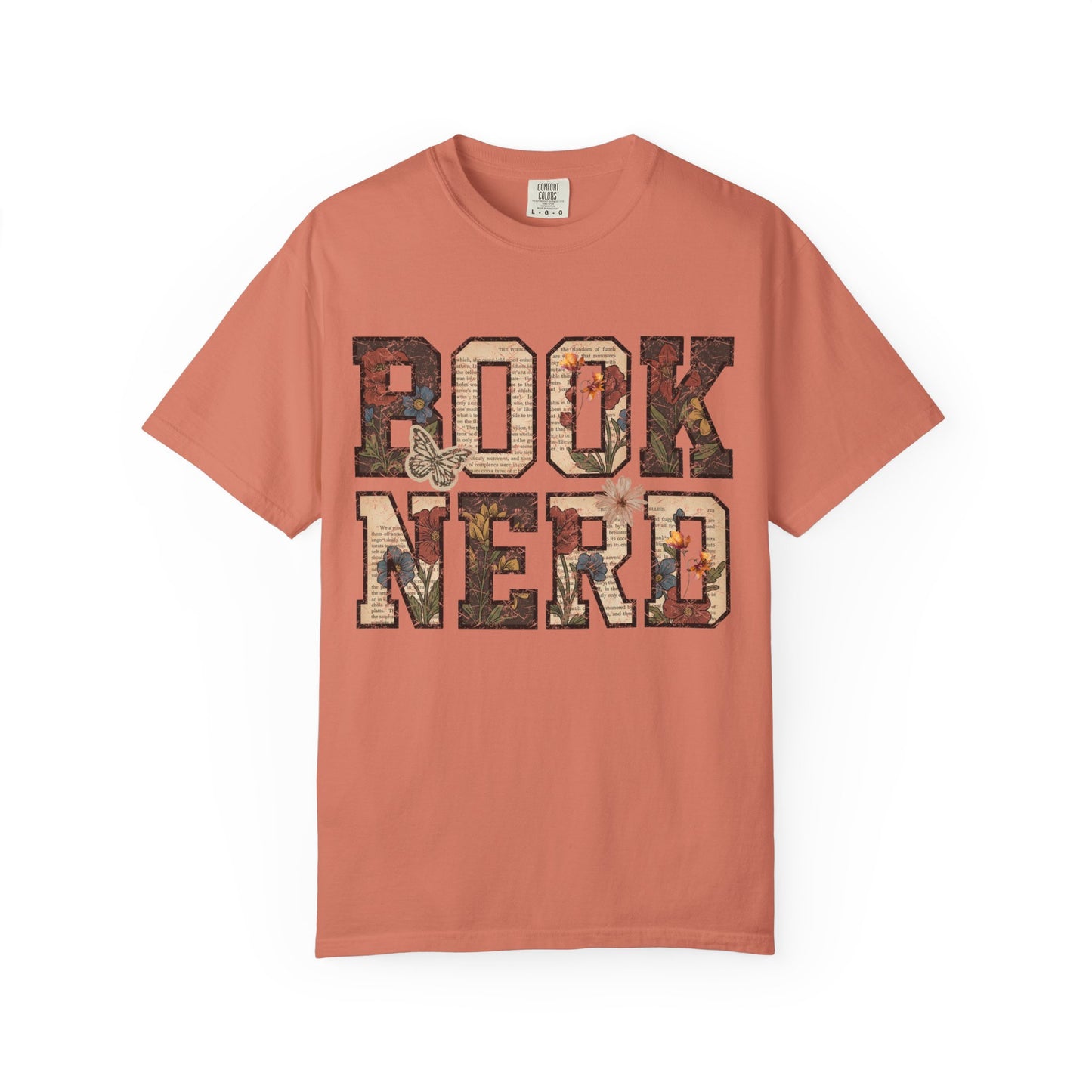 Book Nerd T-Shirt | Vintage Collage Lettering, Reading Lover Tee