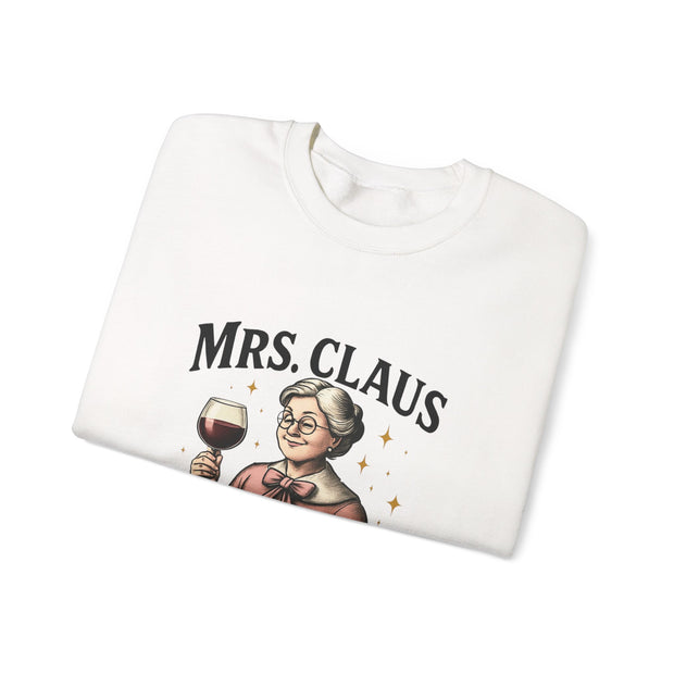 Mrs. Claus Wine Club Sweatshirt - Cozy Gift for Wine Lovers, Holiday Apparel, Funny Christmas Sweatshirt, Sip Happens Fashion