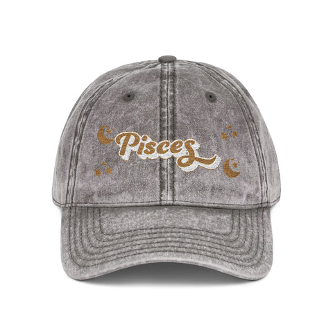 'Pisces' Vintage Embroidered Cap