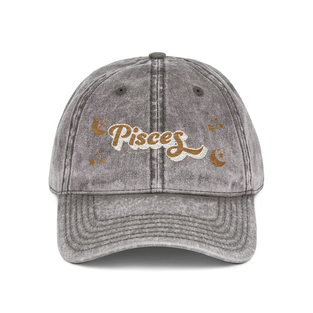 'Pisces' Vintage Embroidered Cap