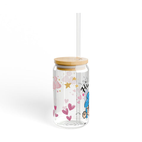 'Hi, Cutie!' Anime Girl Sipper Glass