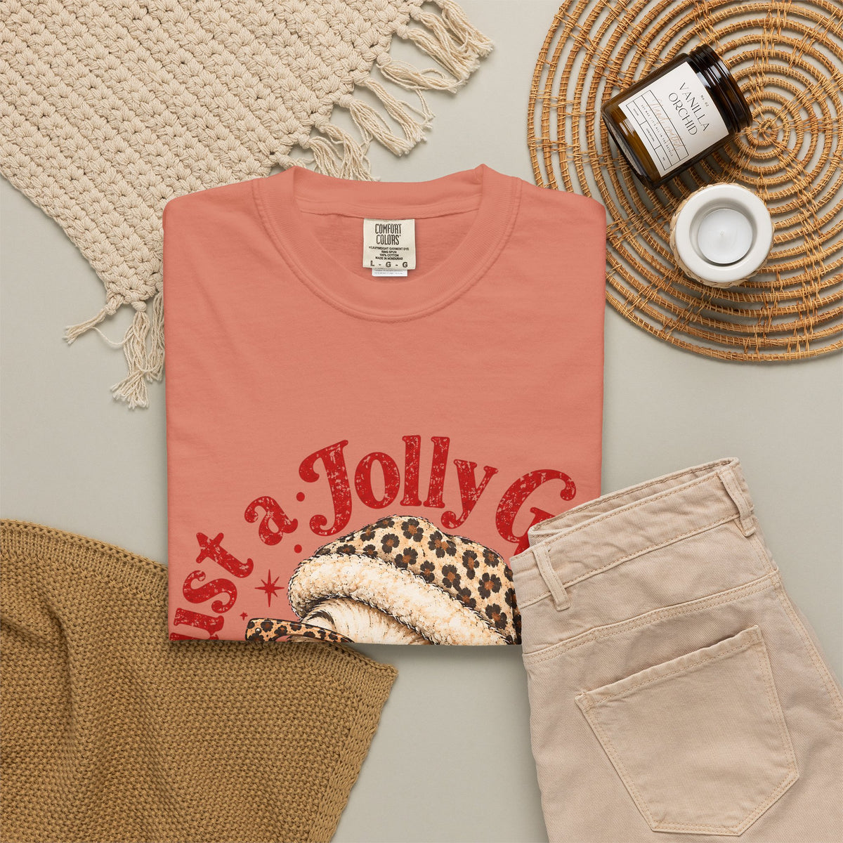 Jolly Goose Christmas Shirt, Funny Christmas Goose Tee, Leopard Santa Goose Shirt, Goose Lover Gift, Retro Holiday T-Shirt