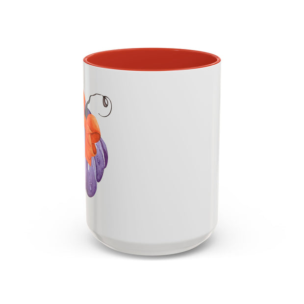 Purple Pumpkin Wrapped In A Bow Accent Coffee Mug
