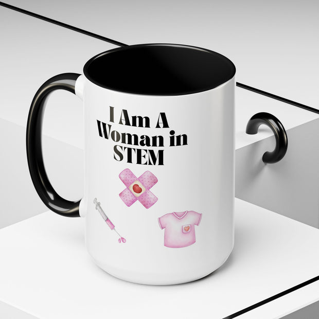 'I Am A Woman In STEM' Nurse Accent Coffee Mug