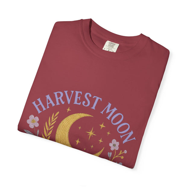 Harvest Moon Society Unisex T-Shirt, Cozy Graphic Tee, Astrology Apparel, Gift for Moon Lovers, Autumn Style, Casual Wear