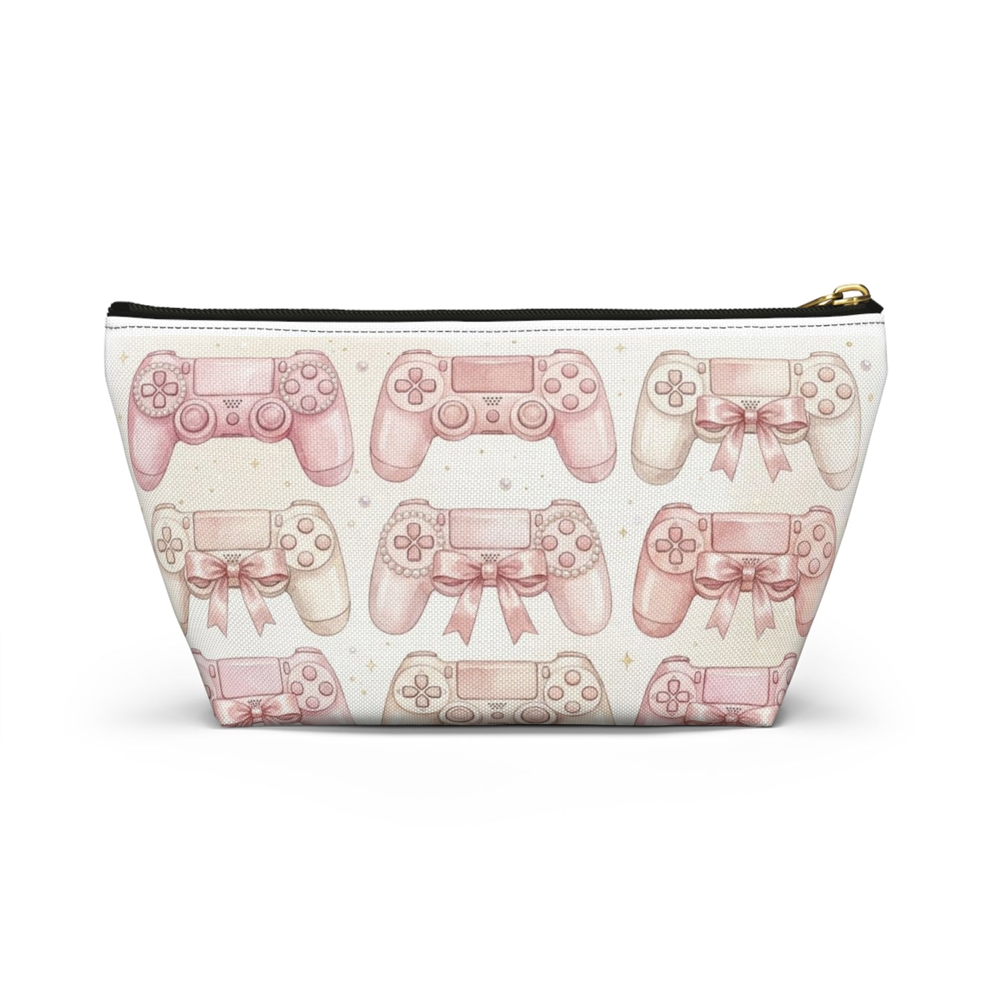 Pink Game Controller Pattern Accessory Pouch