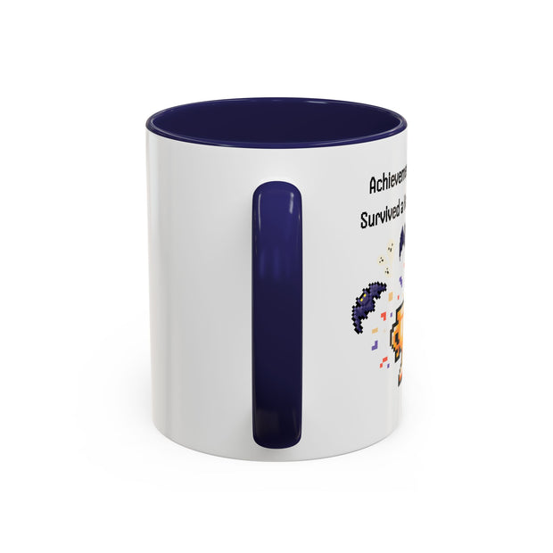 'Achievement Unlocked: Survived A Haunted House' Accent Coffee Mug
