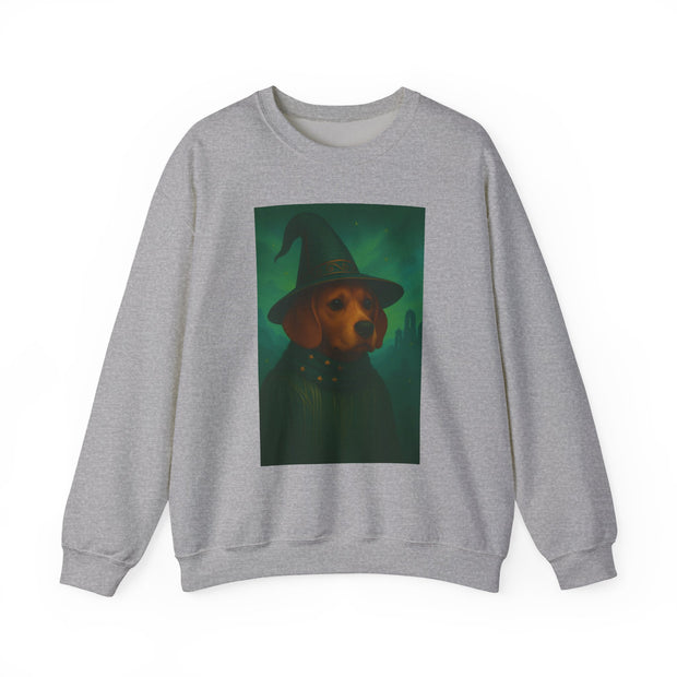 Magical Dog Beagle Wizard Sweater, Cozy Fall Fashion, Halloween Apparel, Unique Gift for Dog Lovers, Unisex Crewneck Sweatshirt