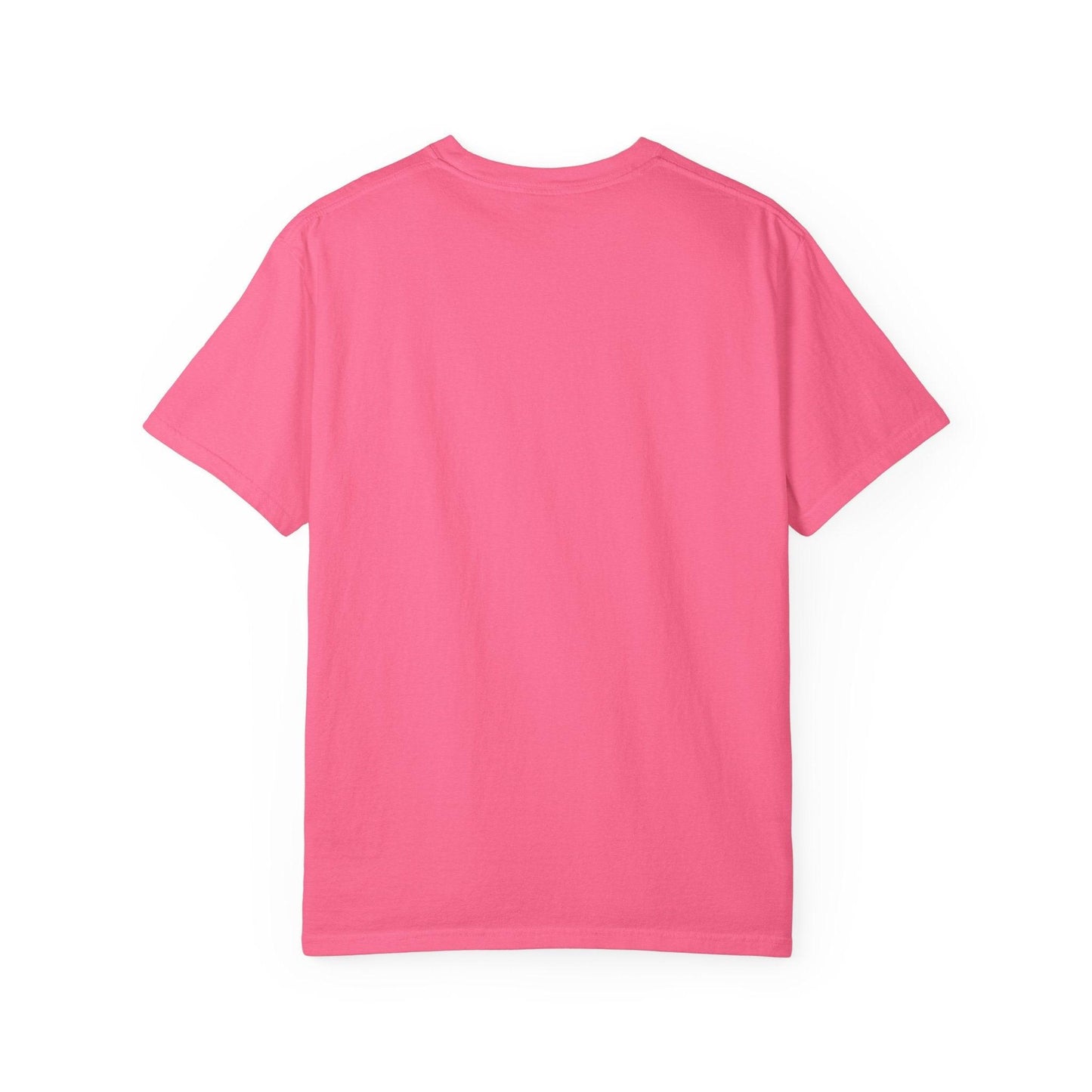 Cute Cottage Row illustration T-shirt | pastel village floral path