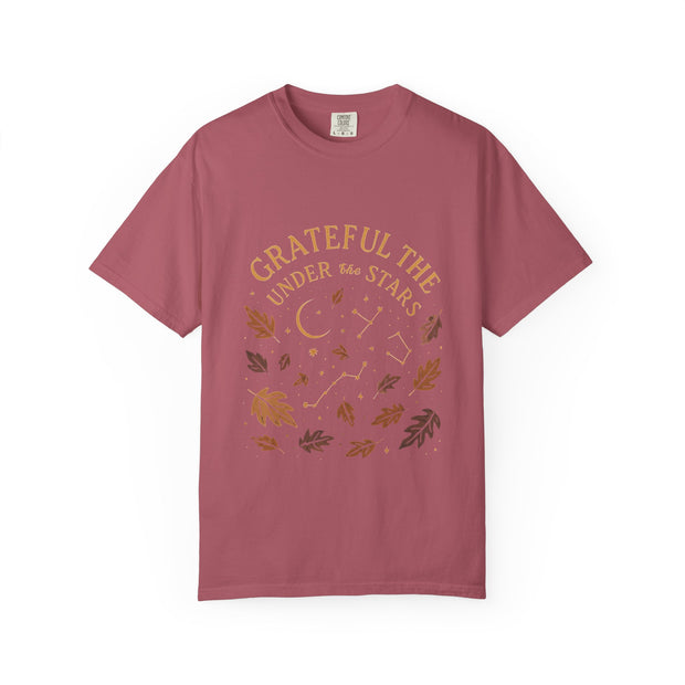 Grateful Under the Stars T-shirt | Unisex Garment-Dyed Tee, Inspirational Apparel, Cozy Casual Wear, Gifts for Nature Lovers, Fall Fashion