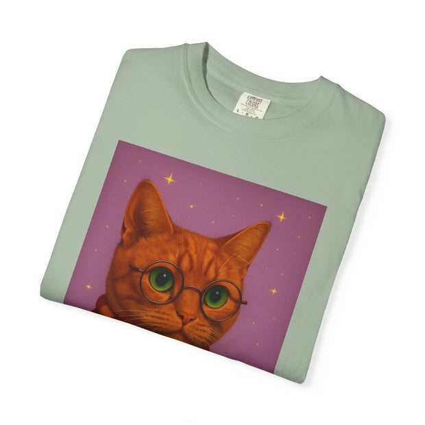 Pawgwarts Orange Cat Wizard T-Shirt