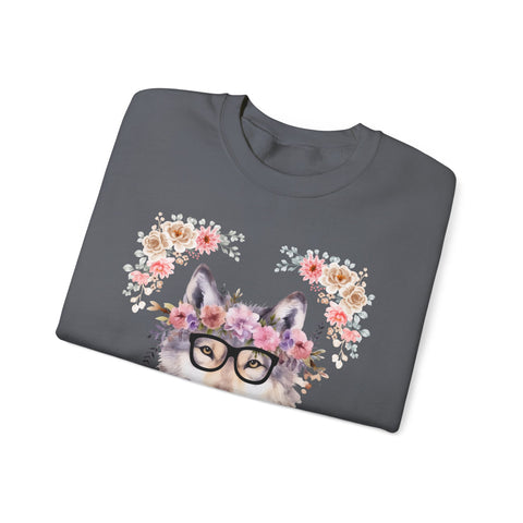 Geeky Goddess Wolf Unisex Crewneck Sweatshirt