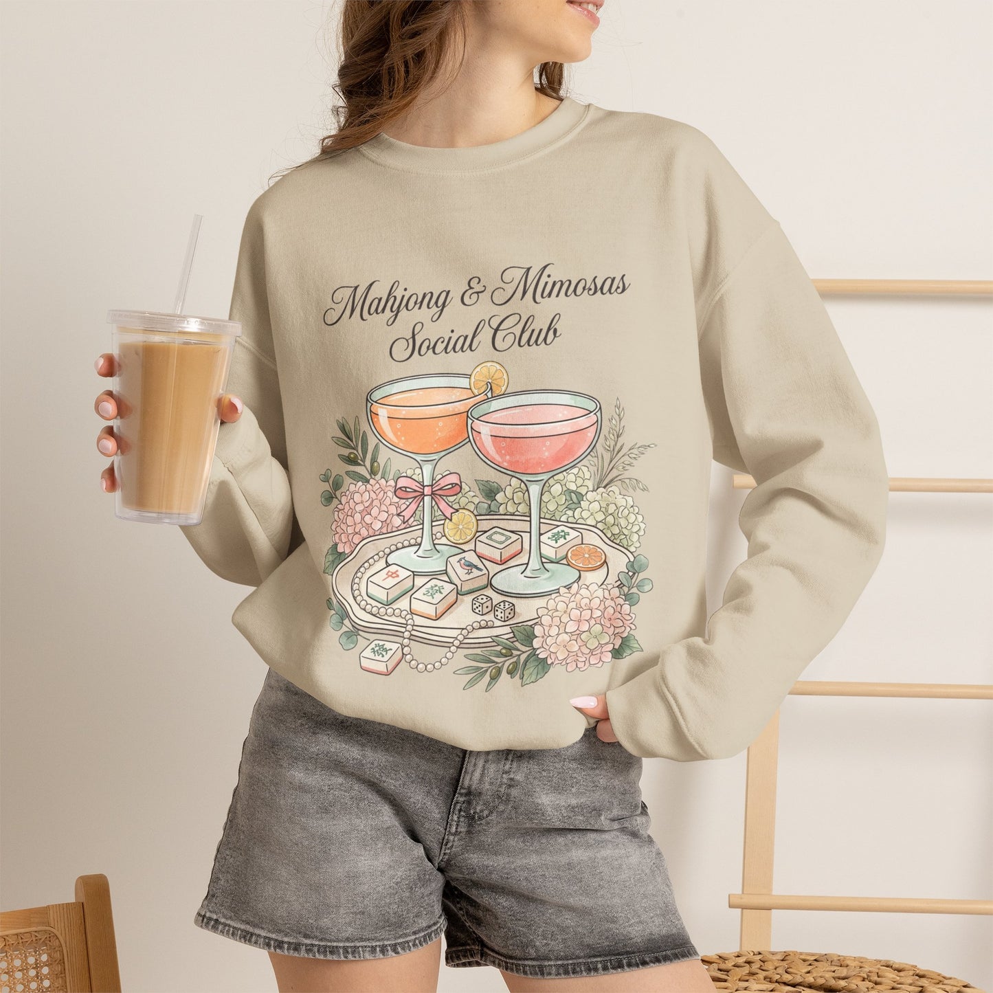 Mahjong & Mimosas Sweatshirt, Mahjong Club Crewneck, Brunch Girl Pullover
