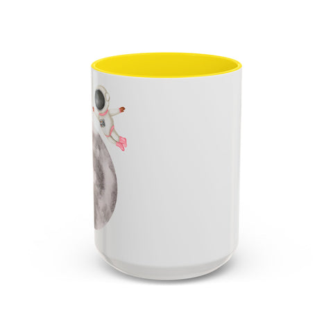 Astronaut Flying To The Moon Accent Coffee Mug