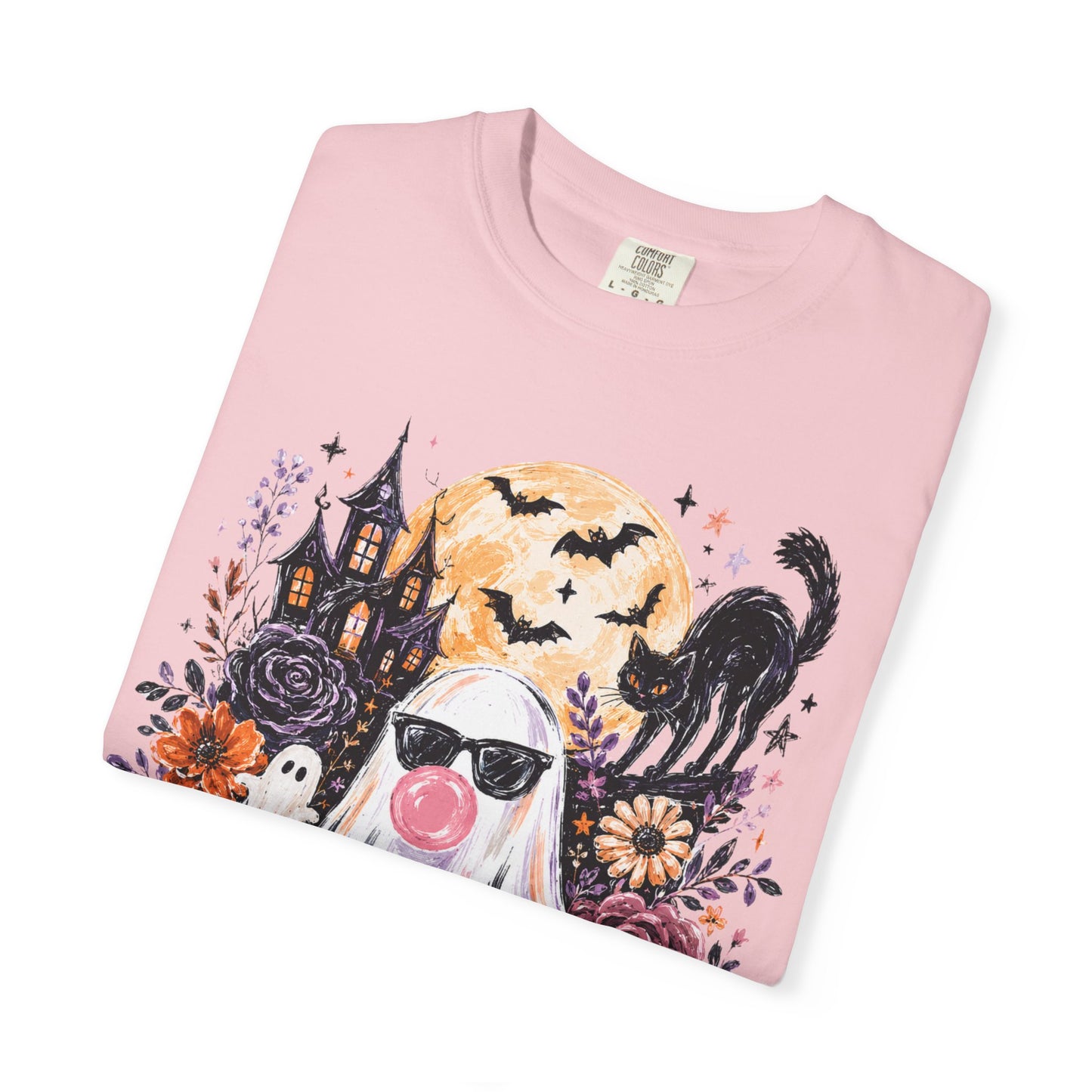 Cute Sunglasses Ghost Halloween T-shirt | Pumpkin, Black Cat, Haunted House