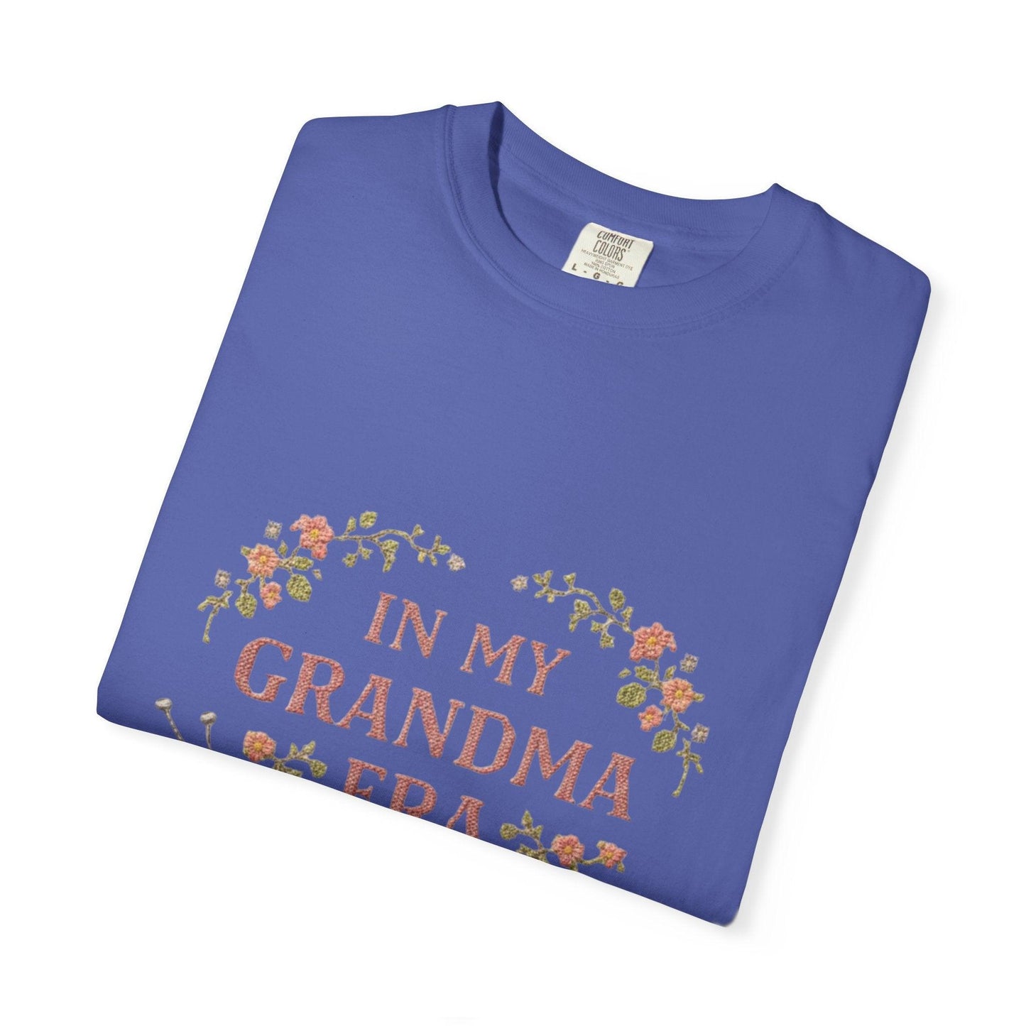 In My Grandma Era knitting balls glasses T-shirt | vintage floral knit design