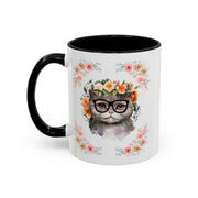 Geeky Goddess Gray Cat Accent Coffee Mug