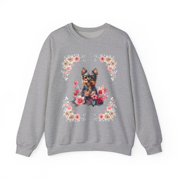 Geeky Goddess Yorkie Unisex Crewneck Sweatshirt