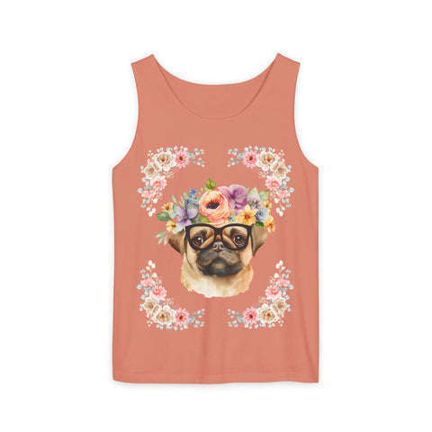 Geeky Goddess Pug Unisex Tank Top