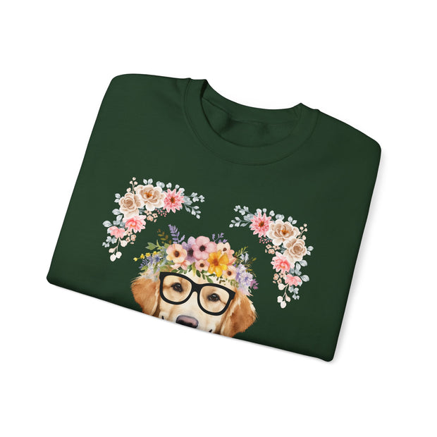Geeky Goddess Golden Retriever Unisex Crewneck Sweatshirt