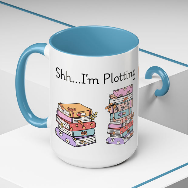 'Shhh...I'm Plotting' Accent Coffee Mug