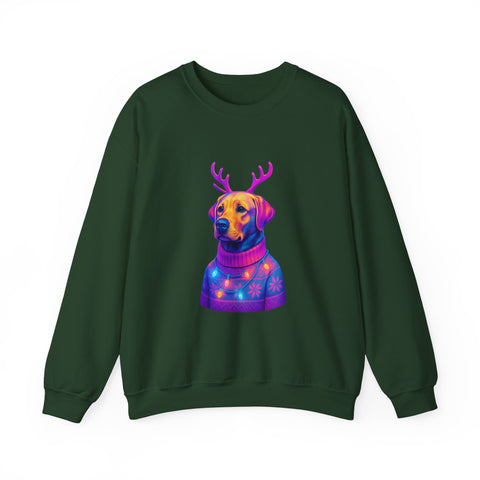 Neon Labrador Reindeer Sweater Sweatshirt | Colorful Dog Christmas Crewneck