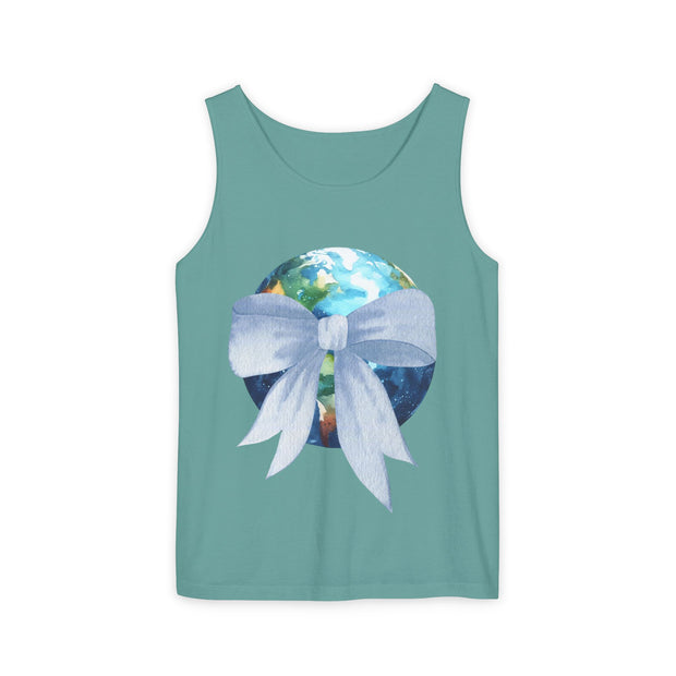 Earth Wrapped In Bow Unisex Tank Top
