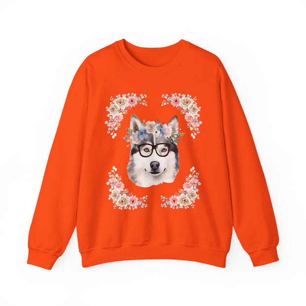 Geeky Goddess Siberian Husky Unisex Crewneck Sweatshirt