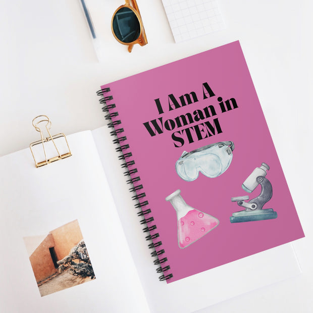 'I Am A Woman in STEM' Scientist Spiral Notebook