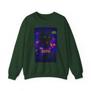 Cozy Gamer Cat Sweatshirt - Unisex Heavy Blend™ Crewneck, Perfect for Gaming Nights, Halloween, Cat Lovers, Gift Ideas, Comfortable Wear