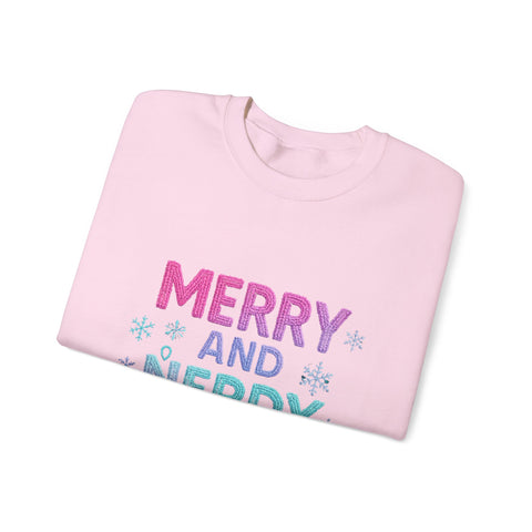 Festive Gamer Crewneck Sweatshirt - Merry and Nerdy, Unisex Sweatshirt, Holiday Apparel, Gaming Sweatshirt, Cozy Gift for Gamers