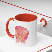 Pink/Yellow Planet Wrapped In A Bow Accent Coffee Mug