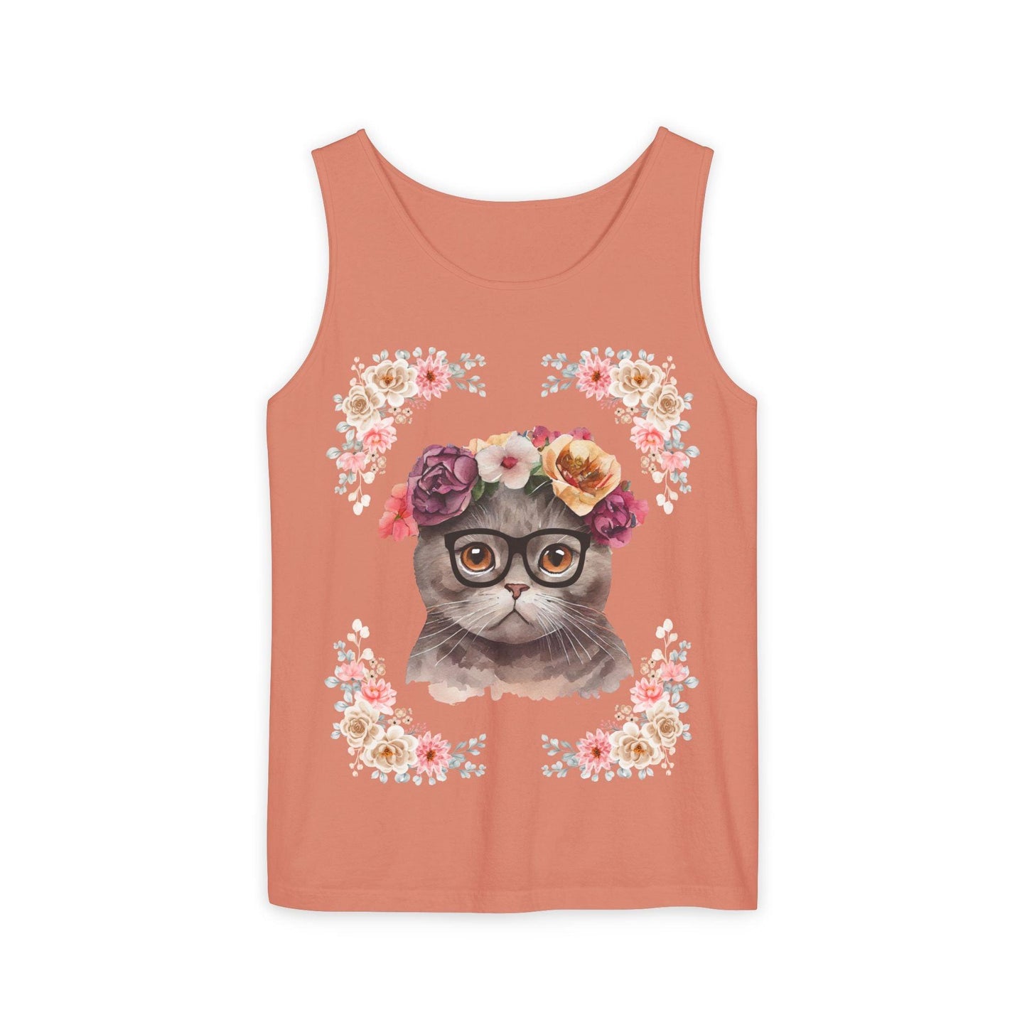 Geeky Goddess Dark Gray Cat Unisex Tank Top