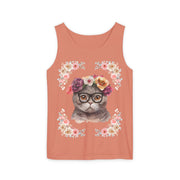 Geeky Goddess Dark Gray Cat Unisex Tank Top