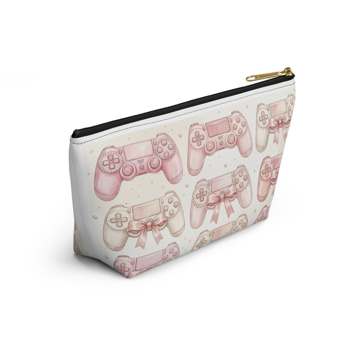Pink Game Controller Pattern Accessory Pouch