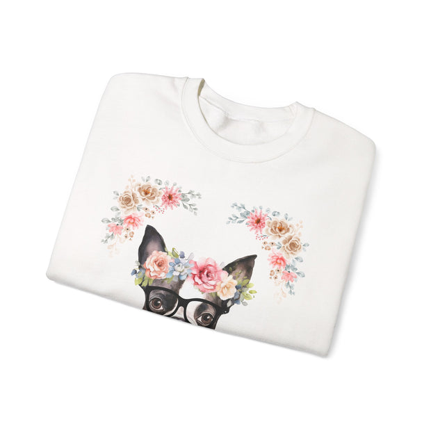 Geeky Goddess French Bulldog Unisex Crewneck Sweatshirt