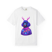 Poodle with Antlers in Light-Up Sweater T-Shirt | Neon Holiday Dog Design
