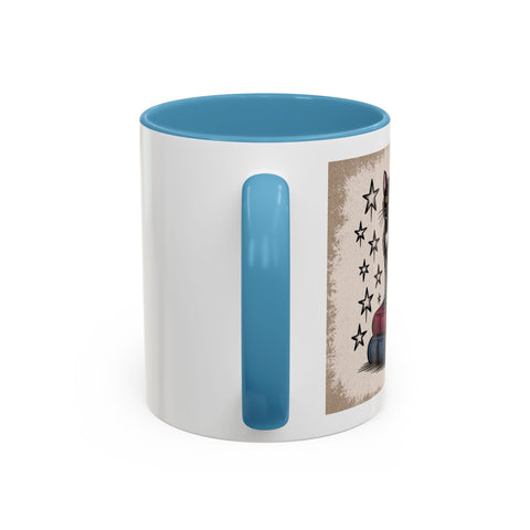 Cat and Book Lover's Accent Coffee Mug