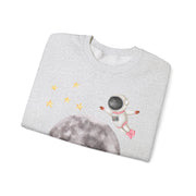 Astronaut Flying To The Moon Unisex Crewneck Sweatshirt