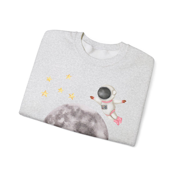 Astronaut Flying To The Moon Unisex Crewneck Sweatshirt