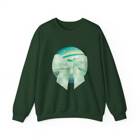 Green Planet Wrapped In A Bow Unisex Crewneck Sweatshirt