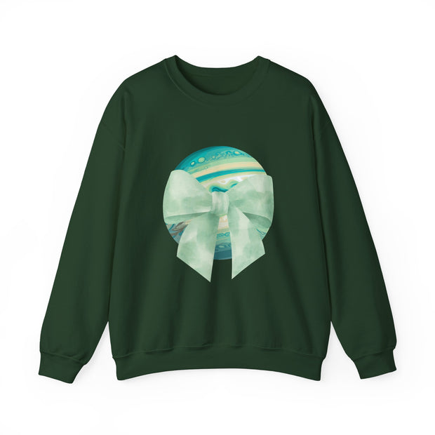Green Planet Wrapped In A Bow Unisex Crewneck Sweatshirt