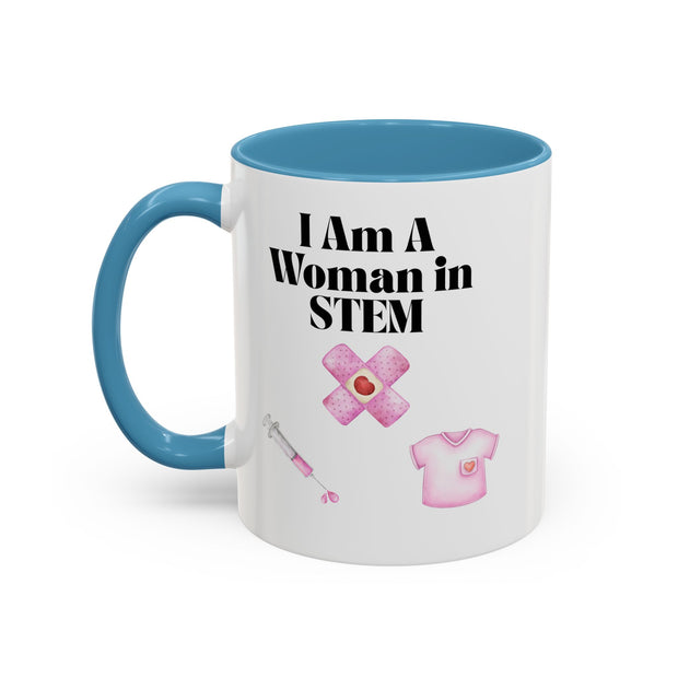 'I Am A Woman In STEM' Nurse Accent Coffee Mug